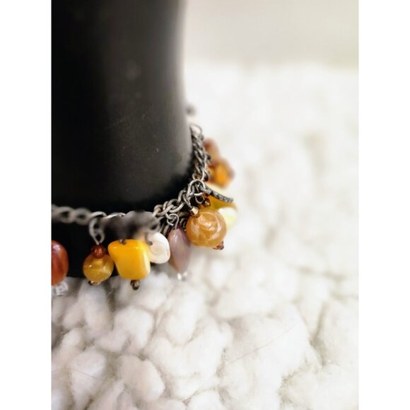 Metal Charm. Bracelet 7 inches Earth Tones - Picture 10 of 15